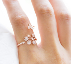 Dandelion Open Ring, Women's Fashion Adjustable Ring