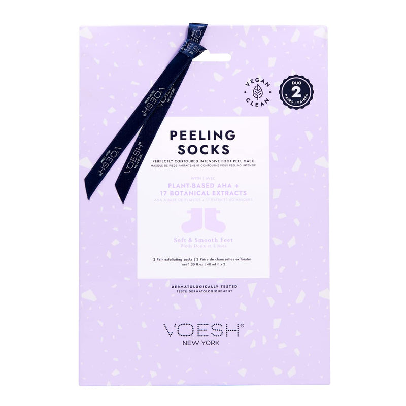 VOESH Peeling Socks Duo Foot Peeling Mask Intensive Foot Peel Callus Remover Exfoliating Foot Mask Foot Mask Socks Foot Peel for Dry Feet Vegan