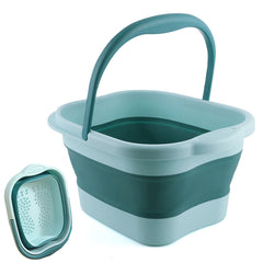 Leemeimei Foot Bath 15L(4 GL) Collapsible Foot Soak Tub with Handle Foot Spa Bath Massager Foot Soaking for Dry Cracked Feet Plastic Foot Bucket